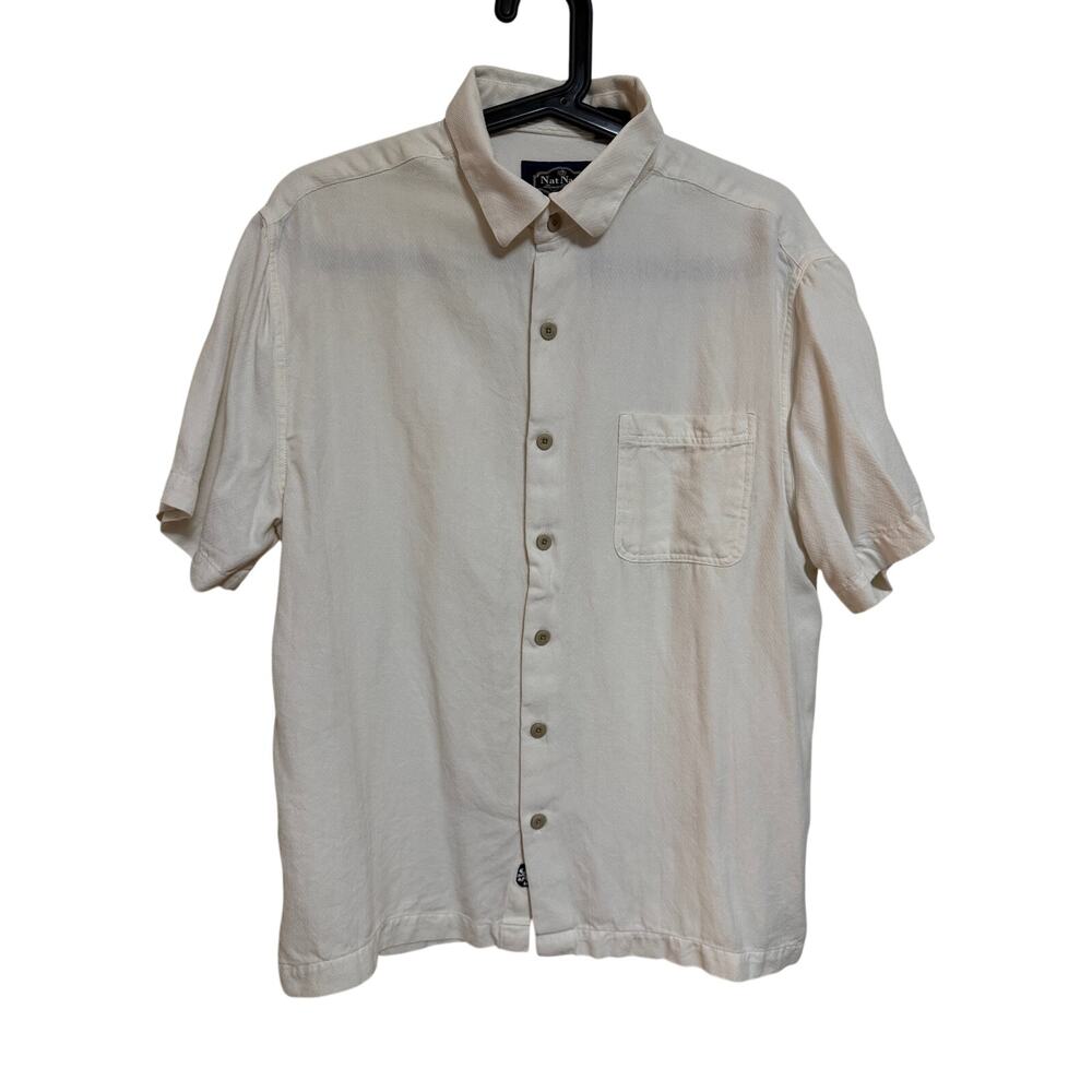 Nat Nast Luxury Originals Button Down Silk Shirt Mens Size M